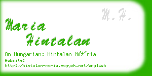 maria hintalan business card